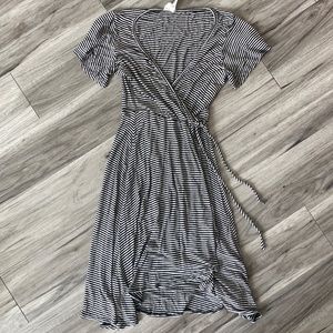 Caution To The Wind Striped Wrap Dress Size S
